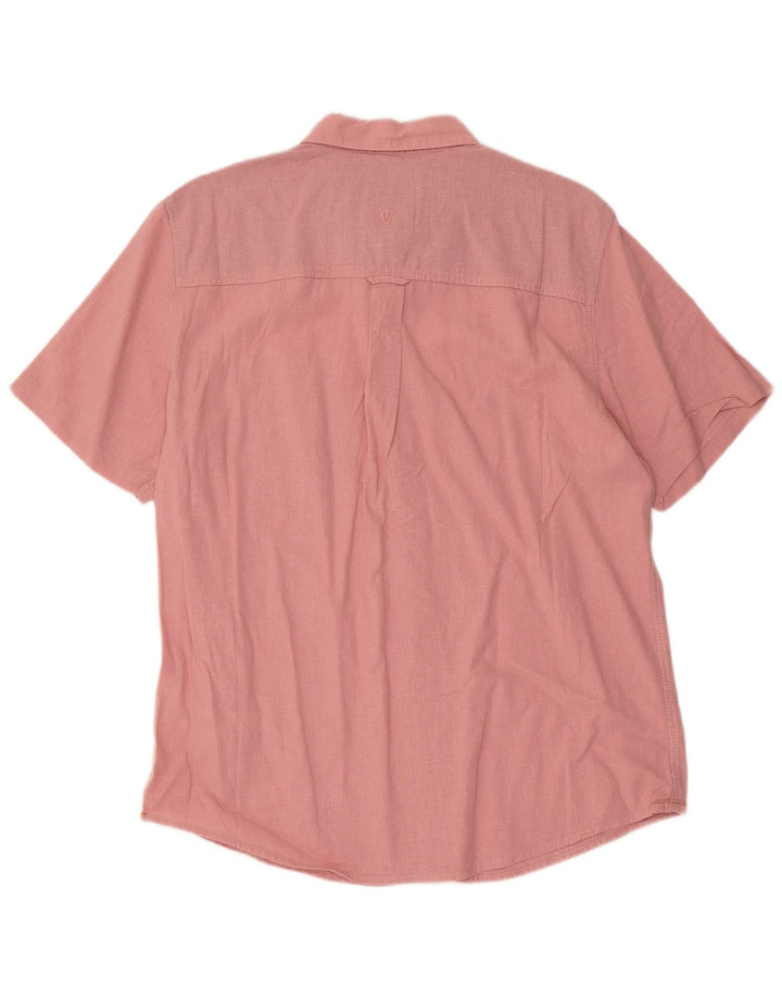 Fat Face Kortærmet Herreskjorte Medium Pink Linen