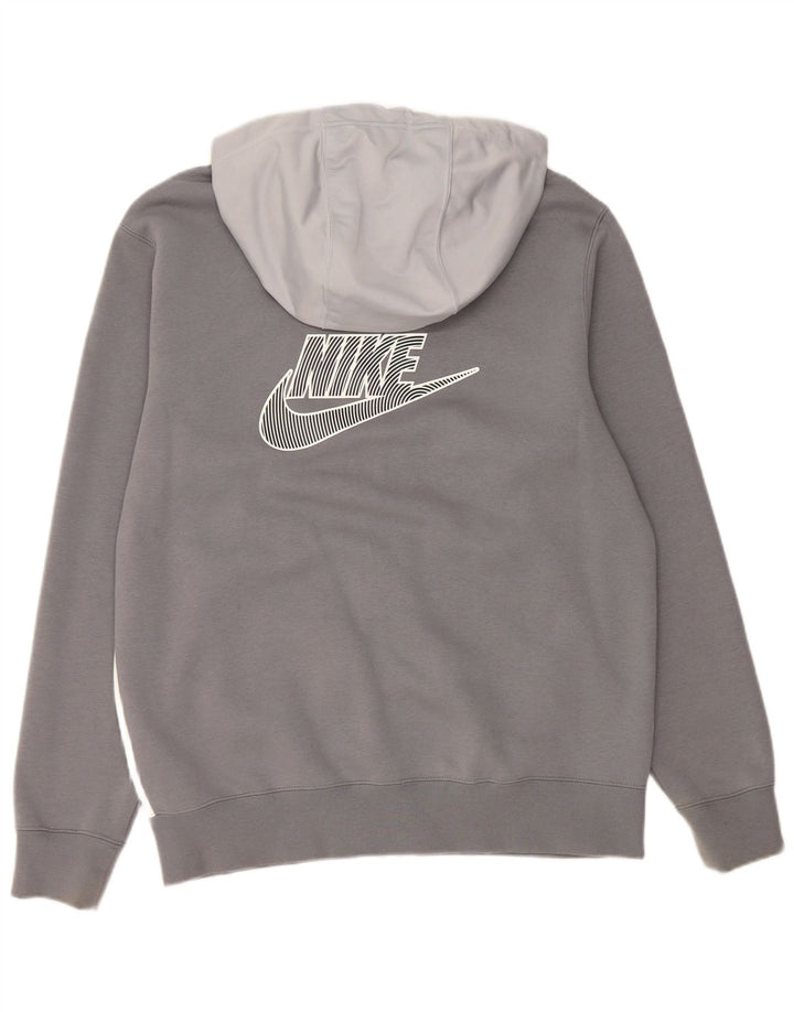 Nike Herre grafisk hættetrøje med lynlås mellemgrå Colourblock Bomuld