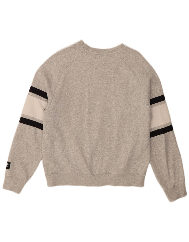 Nike Dame Grafisk Oversized Sweatshirt Jumper Lille Grå Colourblock