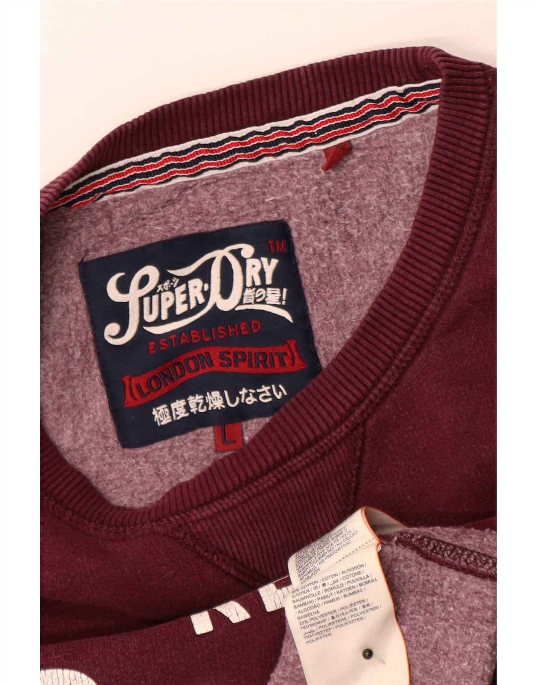 Superdry grafisk sweatshirt til mænd, stor rødbrun bomuld
