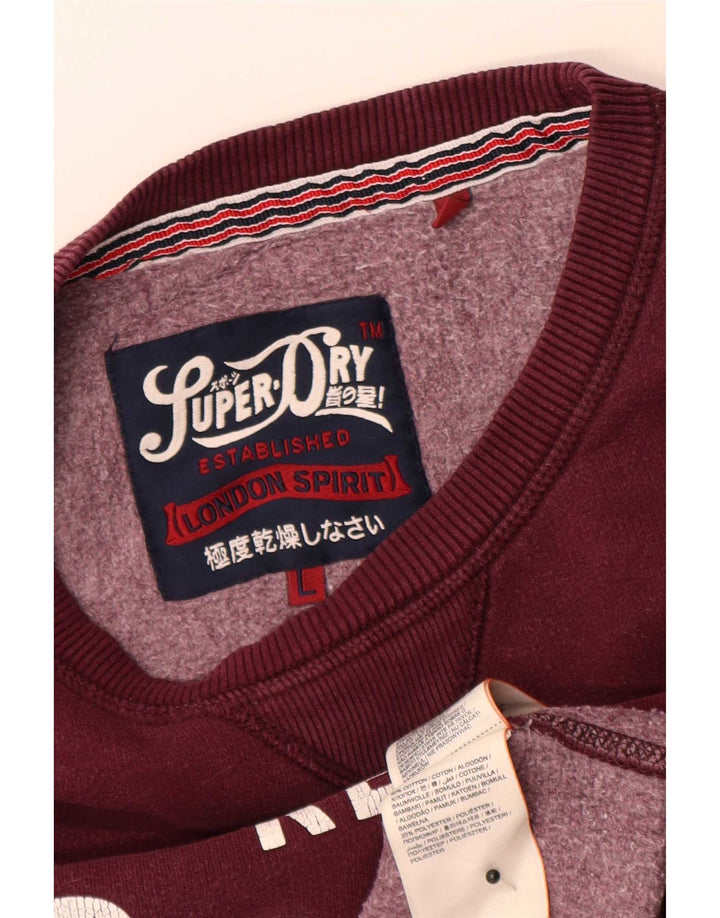 Superdry grafisk sweatshirt til mænd, stor rødbrun bomuld