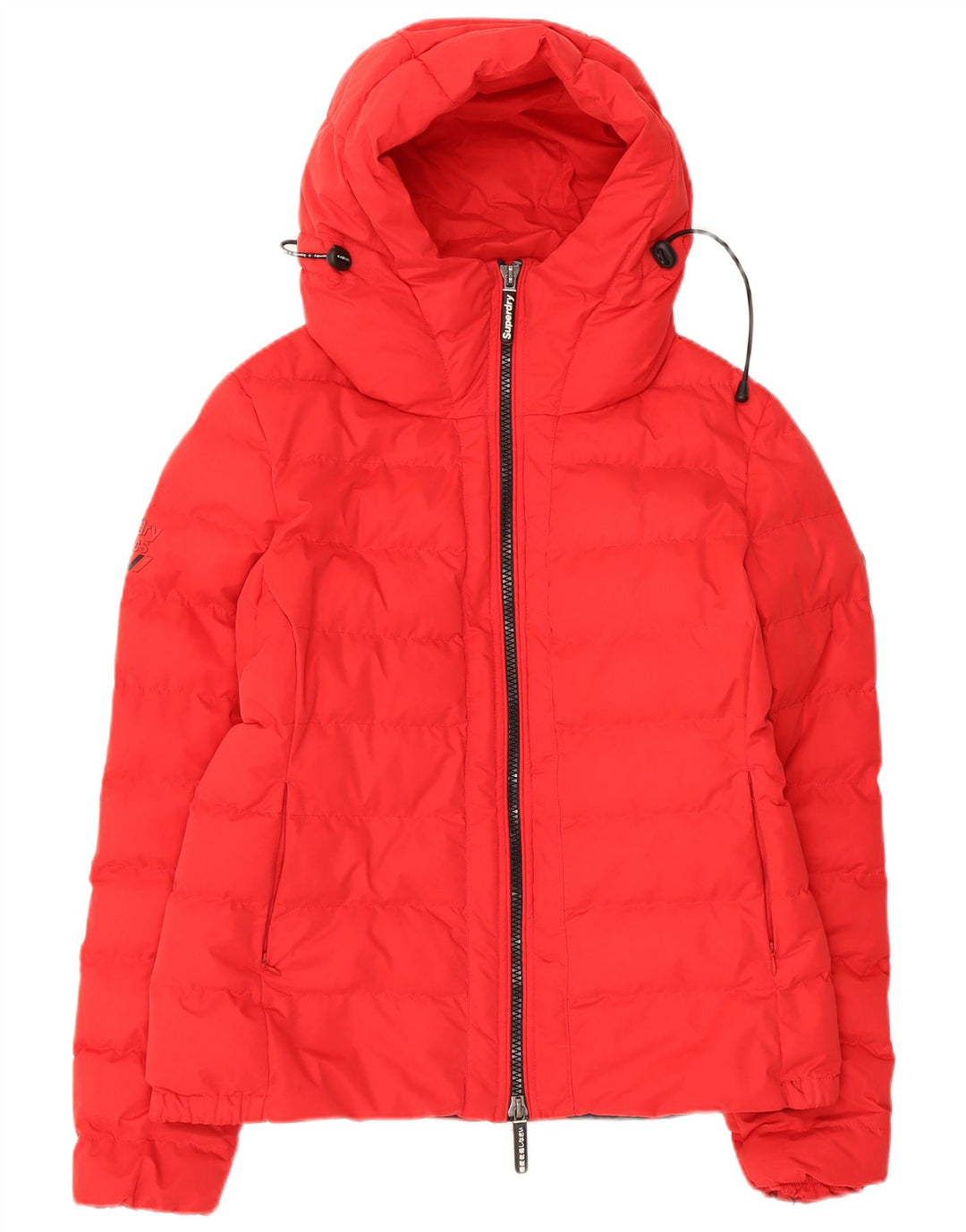 Superdry Polstret hættejakke til kvinder UK 12 Medium Rød Nylon