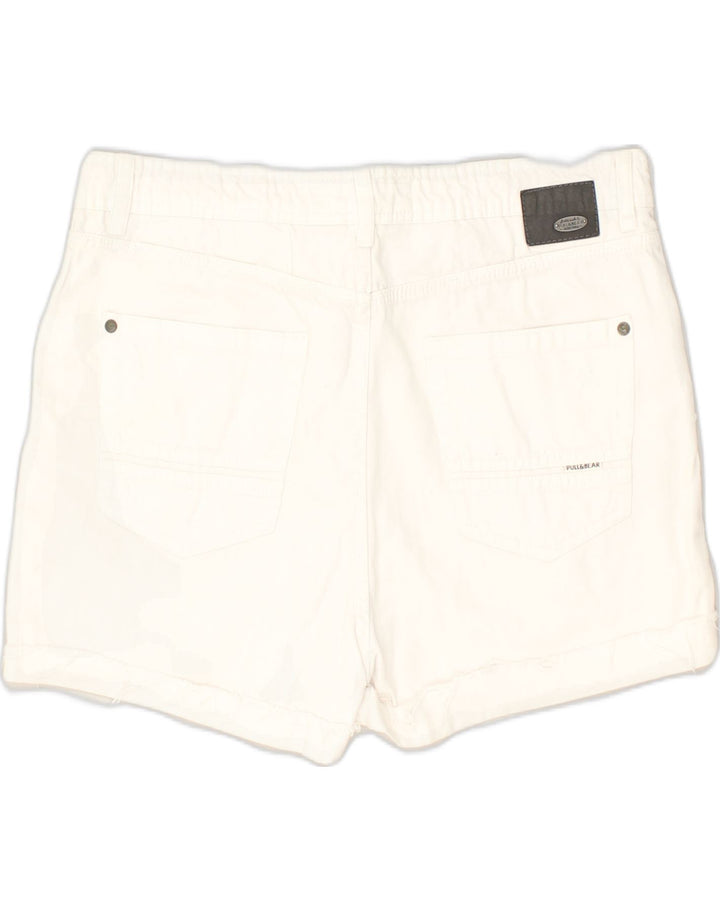 PULL & BEAR Womens Casual Shorts IT 44 Medium W34  White Cotton | Vintage Pull & Bear | Thrift | Second-Hand Pull & Bear | Used Clothing | Messina Hembry 