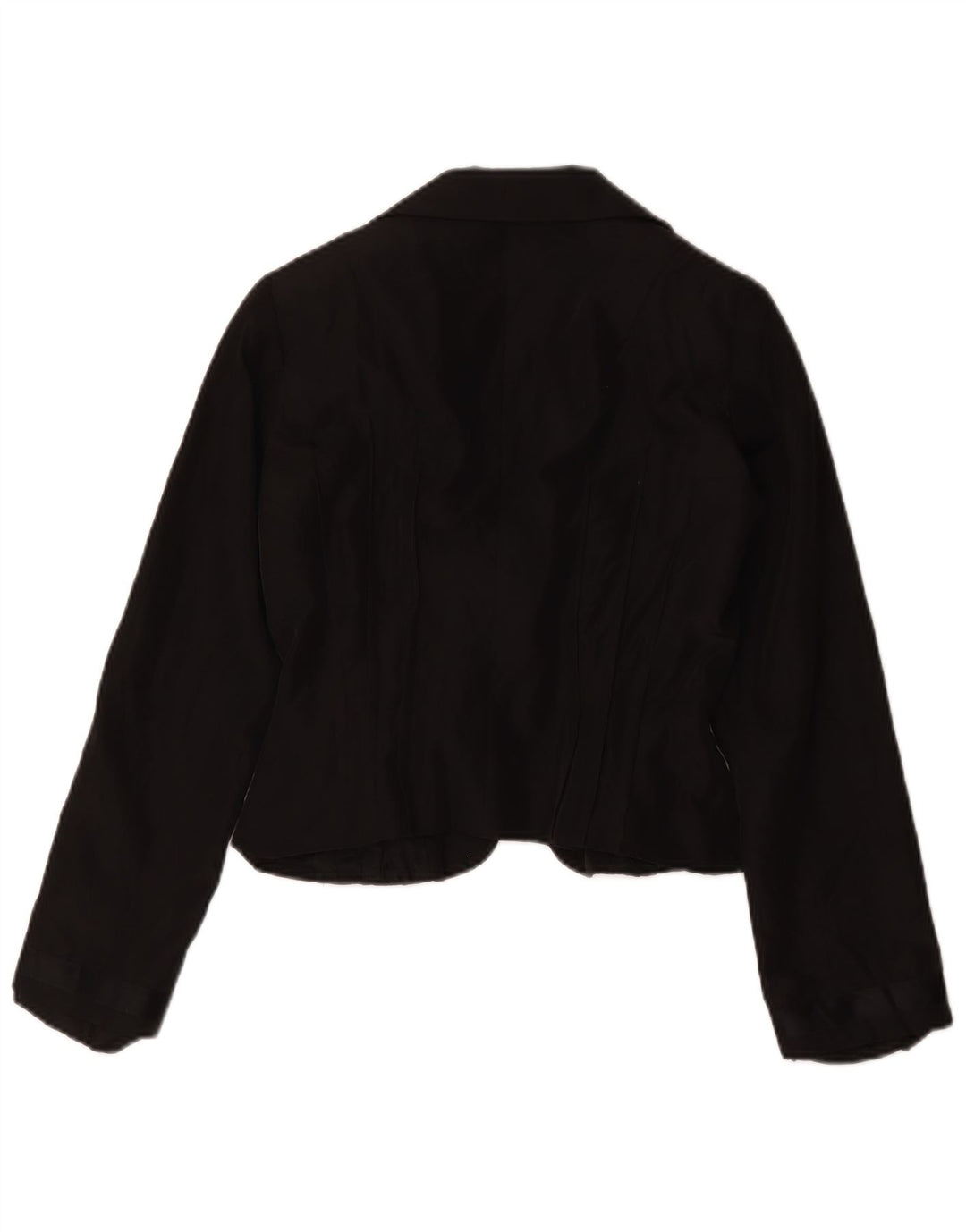 Vintage dameafgrøde 1-knap blazerjakke IT 42 Medium Black Acetate