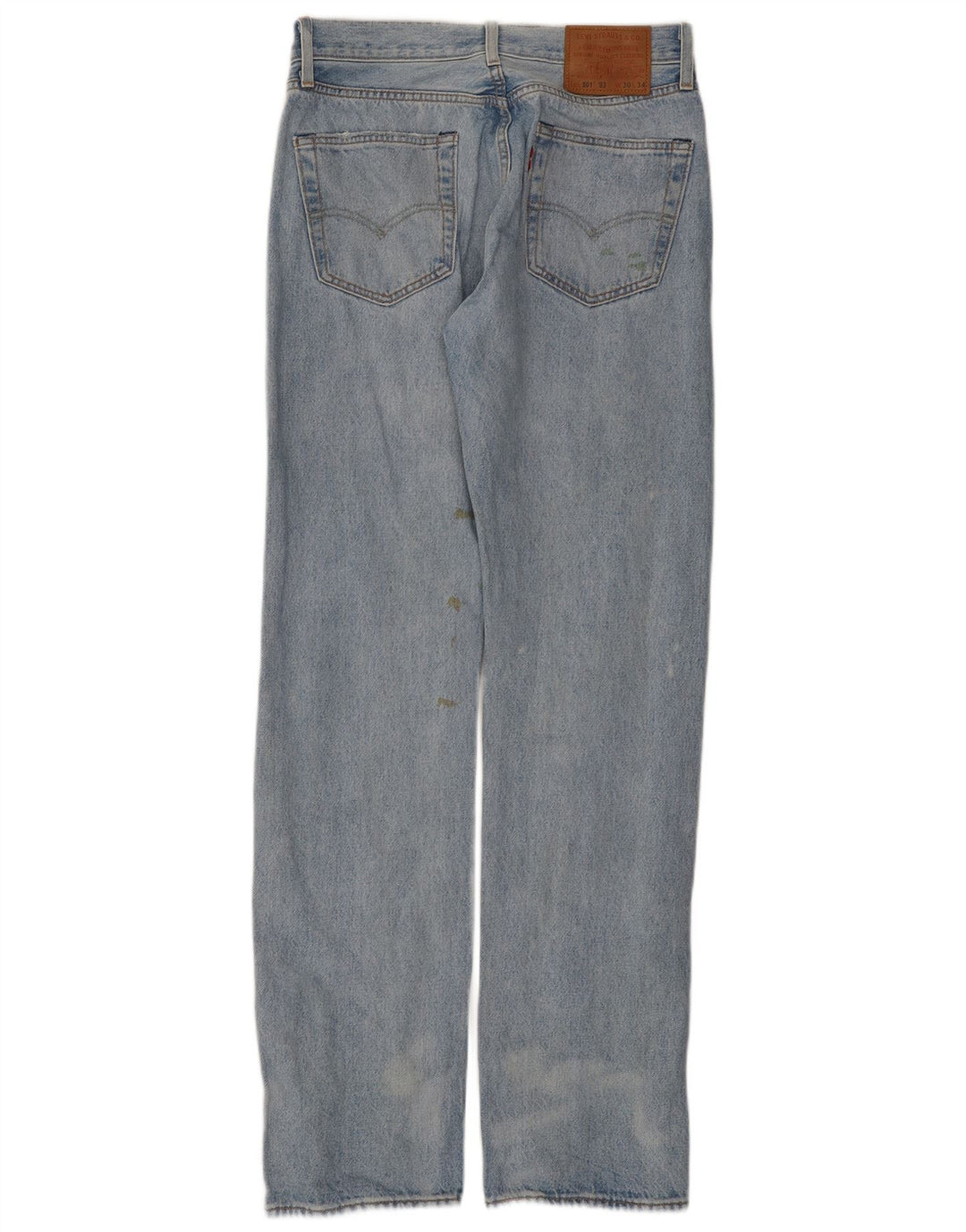 Levi's Herre 501 Distressed Straight Jeans W30 L34 Blå Bomuld