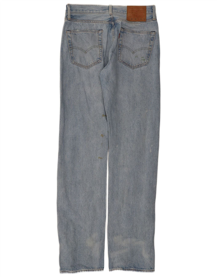 Levi's Herre 501 Distressed Straight Jeans W30 L34 Blå Bomuld