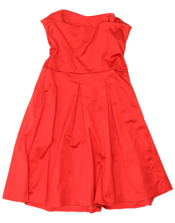 Coast Dame Stropløs Kjole UK 16 Large Red Acetate