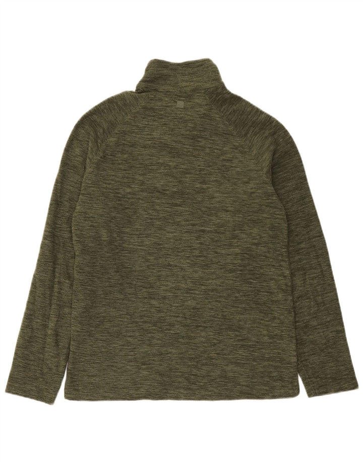 Mountain Warehouse Herre Zip Neck Fleece Jumper Small Khaki Flecked
