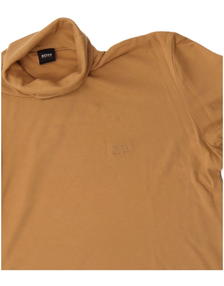 Hugo Boss Herre Roll Neck Top Langærmet Medium Beige Bomuld