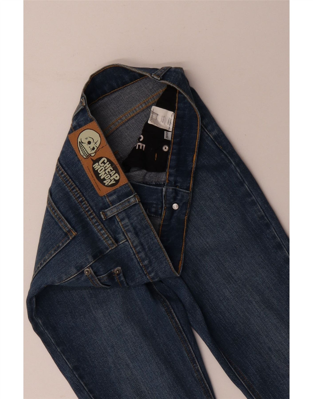 BILLIG MANDAG Dame Skinny Jeans W27 L32 Blå Bomuld