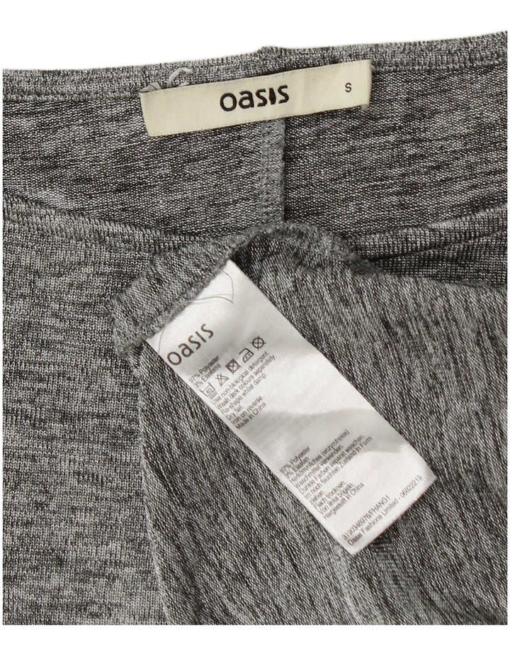 Oasis Dame Oversized T-Shirt Top UK 10 Small Grå Flecked Polyester
