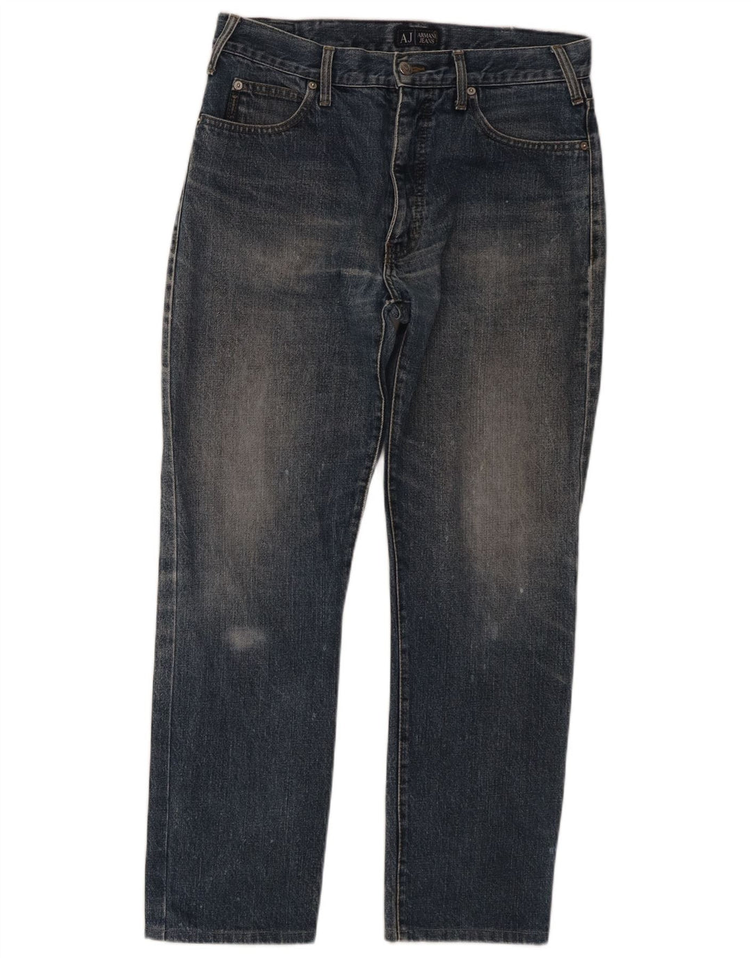 Armani Straight Jeans til mænd W34 L28 Marineblå bomuld