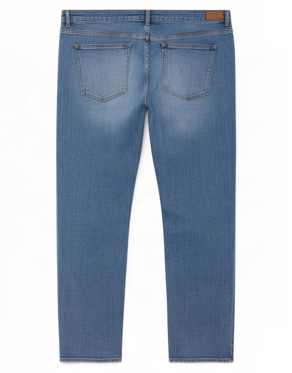 Fat Face Dame Chesham Girlfriend Cropped Jeans UK 22 3XL W42 L26 Blå