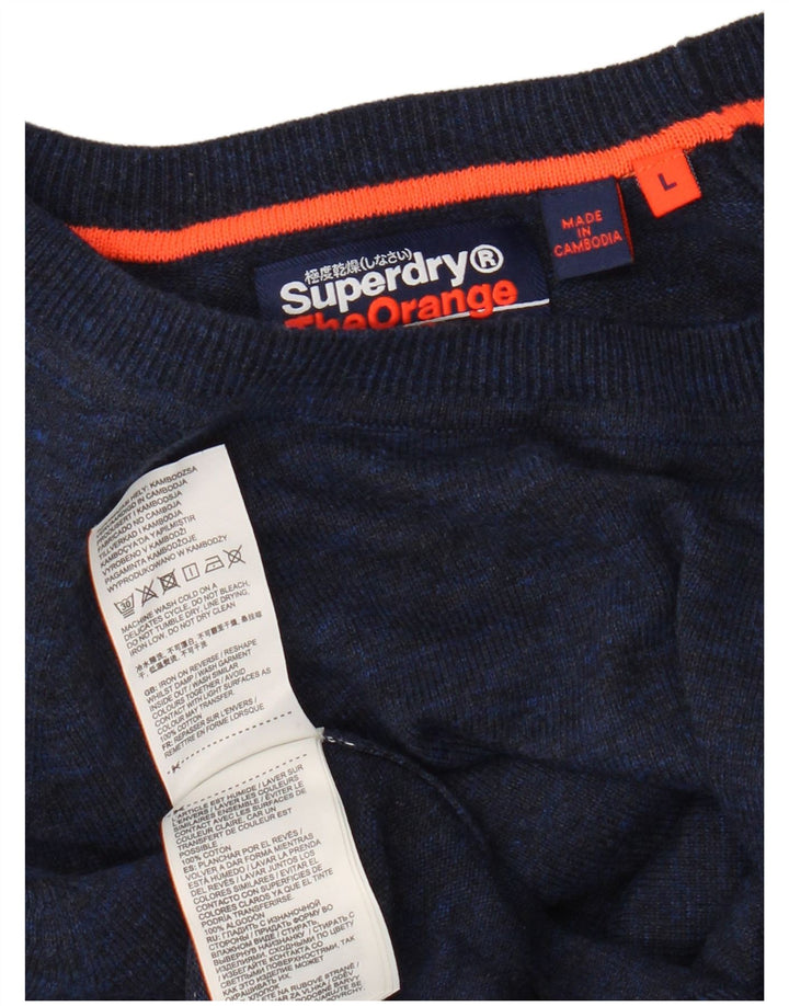 Superdry Herre sweater med rund hals, stor blå bomuld