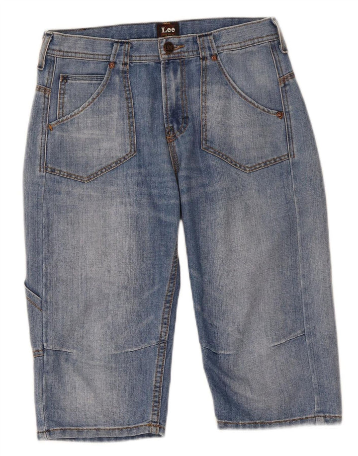 LEE Boys Bermuda Cargo Denim Shorts 13-14 Years W28  Blue Cotton