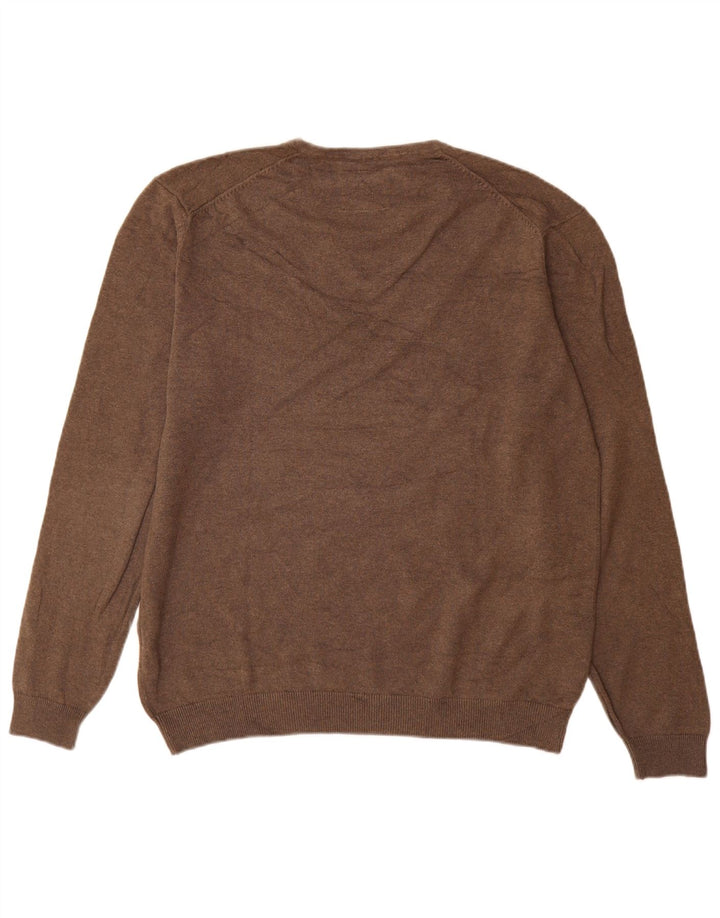 Angelo Litrico Herre V-hals sweater XL brun bomuld