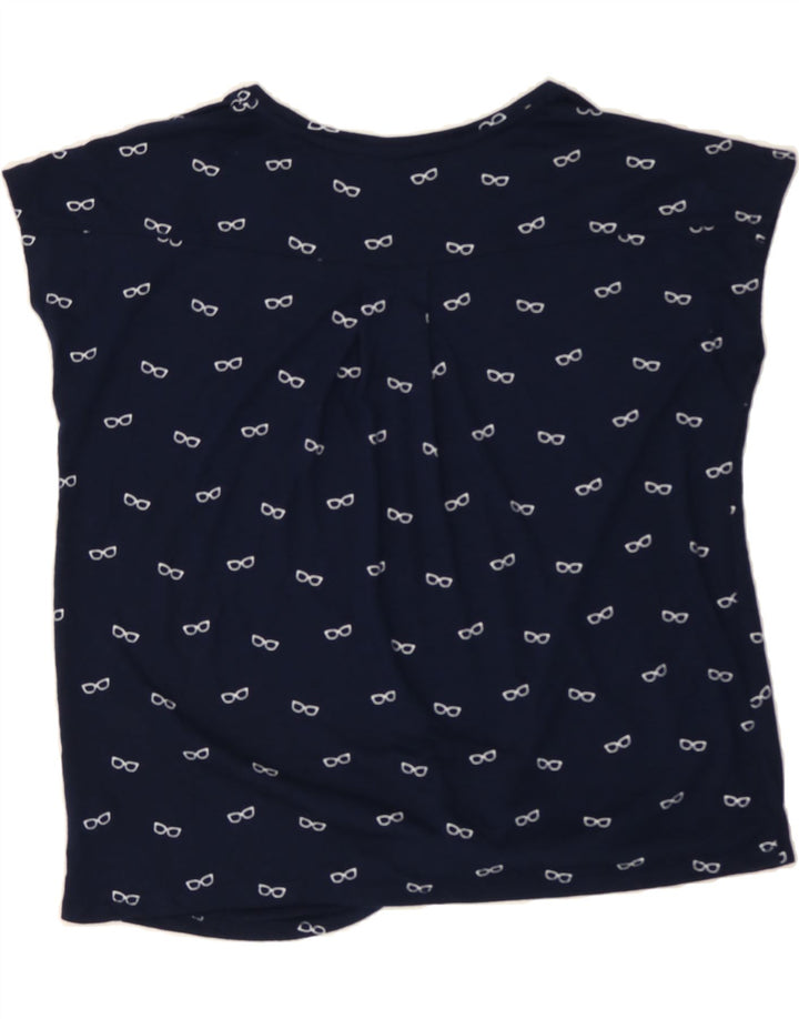 IZOD Womens Abstract Pattern Blouse Top UK 18 XL Navy Blue Polyester Vintage Izod and Second-Hand Izod from Messina Hembry 