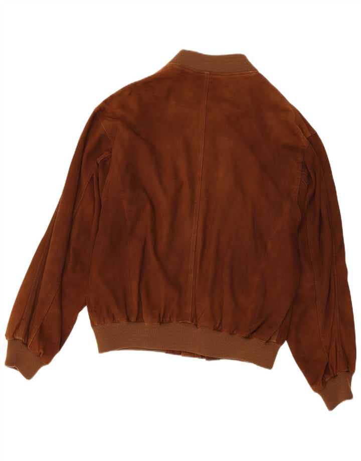 Vintage herre ruskindsjakke EU 54 2XL brunt læder