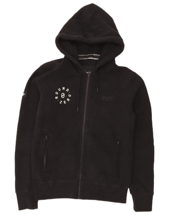 Superdry Hættetrøje med lynlås til mænd mellem sort bomuld