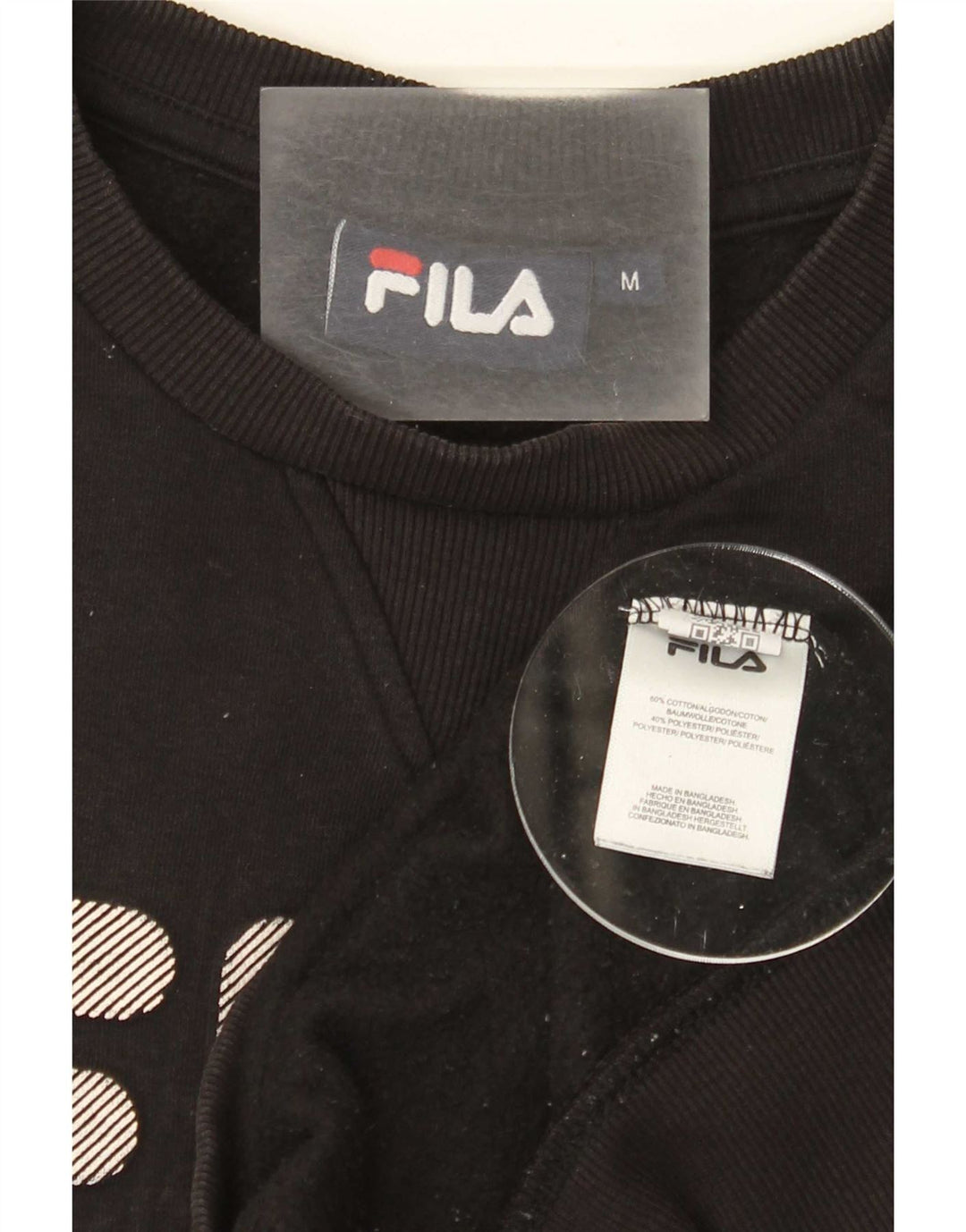 Fila Herre Grafisk Sweatshirt Jumper Medium Sort Bomuld