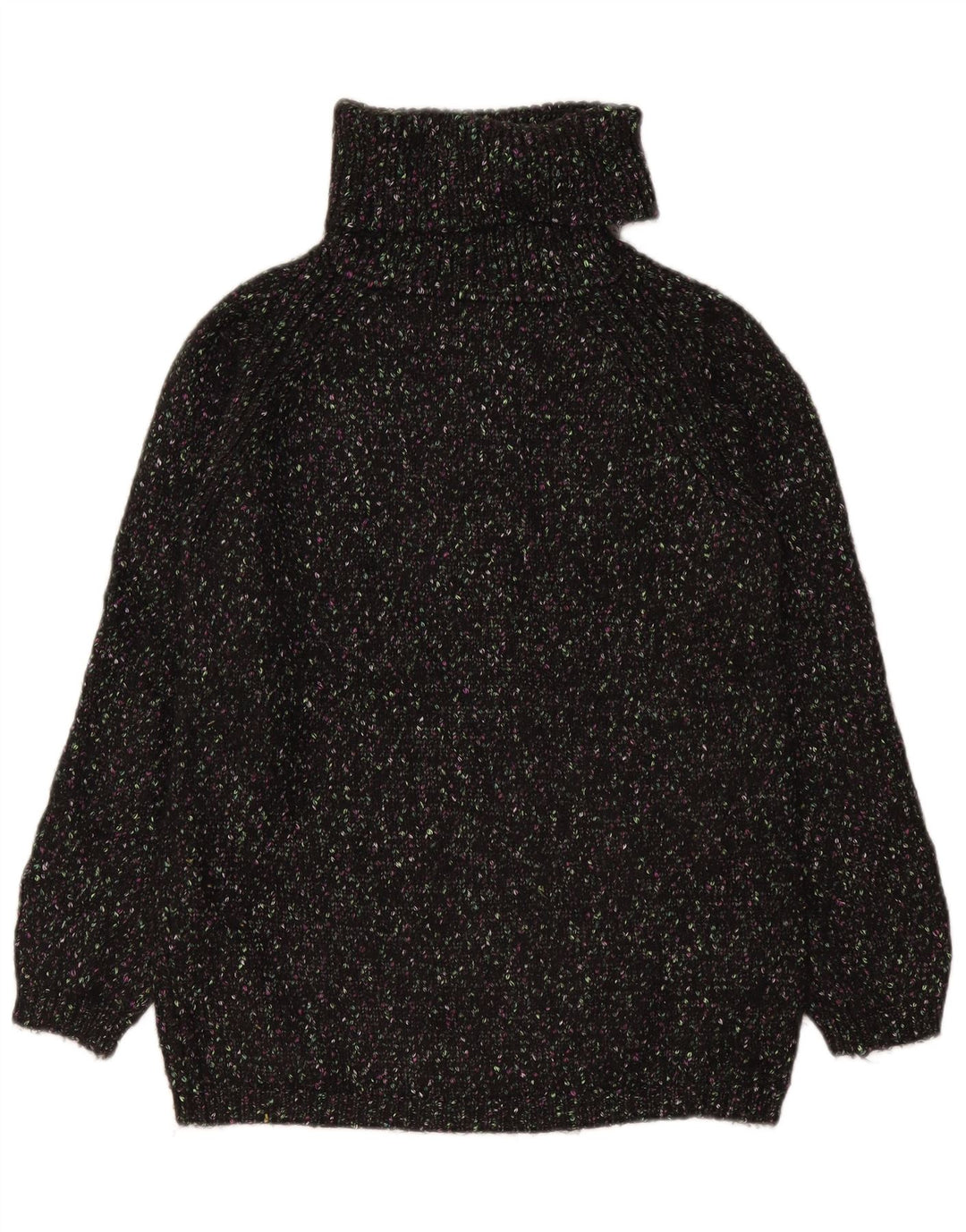 Marks & Spencer Dame Rullehals Sweater UK 10 Small Black Flecked