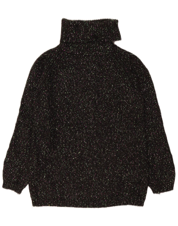 Marks & Spencer Dame Rullehals Sweater UK 10 Small Black Flecked