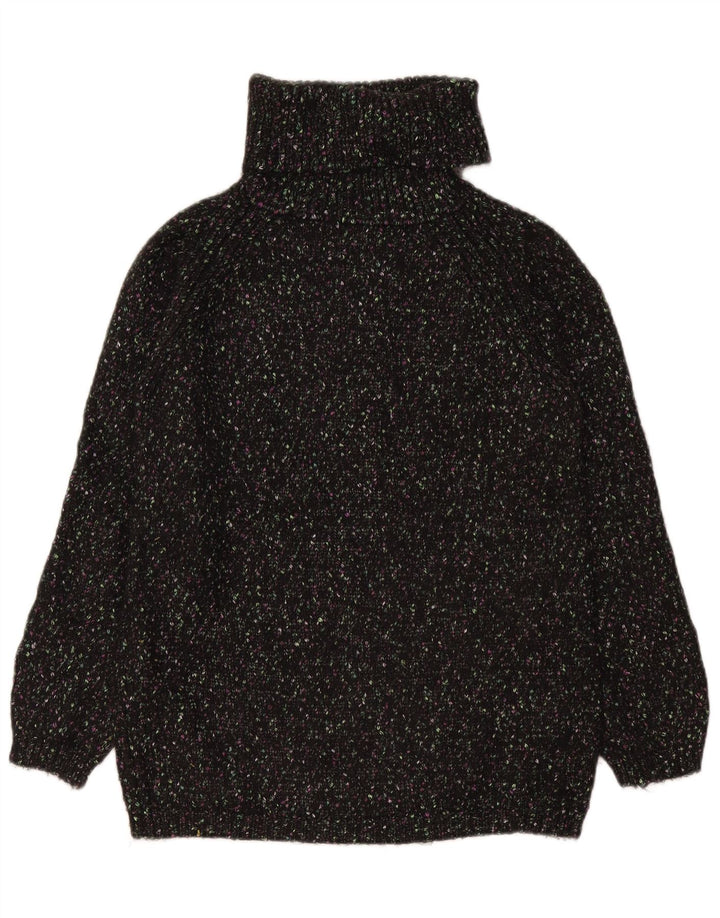 Marks & Spencer Dame Rullehals Sweater UK 10 Small Black Flecked