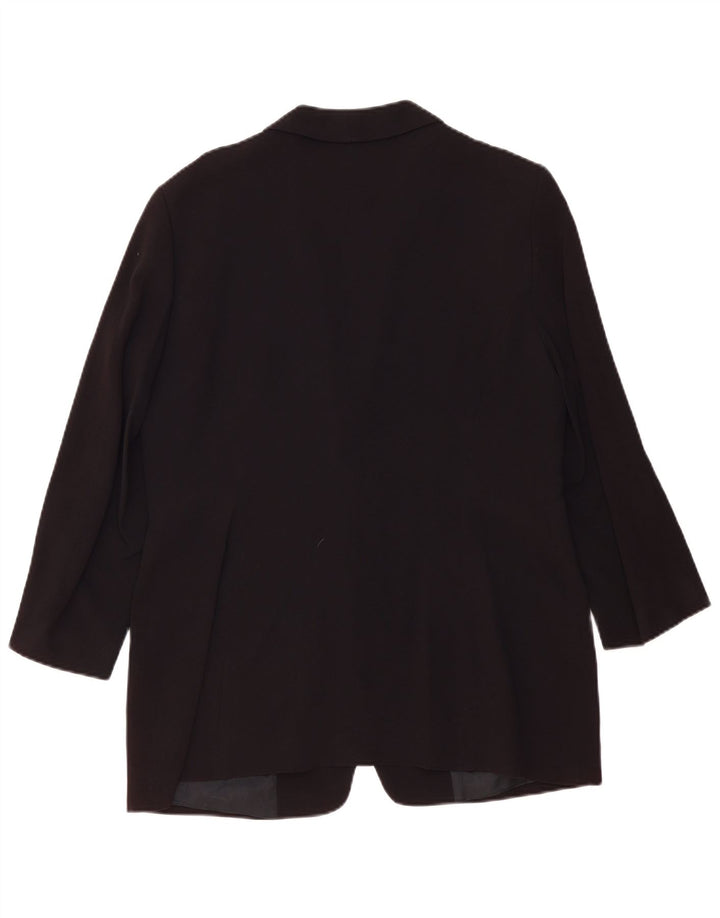 ZARA blazerjakke med 1 knap til kvinder, 3/4 ærmer EU 44 XL, sort Rayon