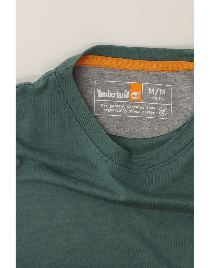 Timberland Herre Slim Fit T-Shirt Top Medium Grøn Bomuld