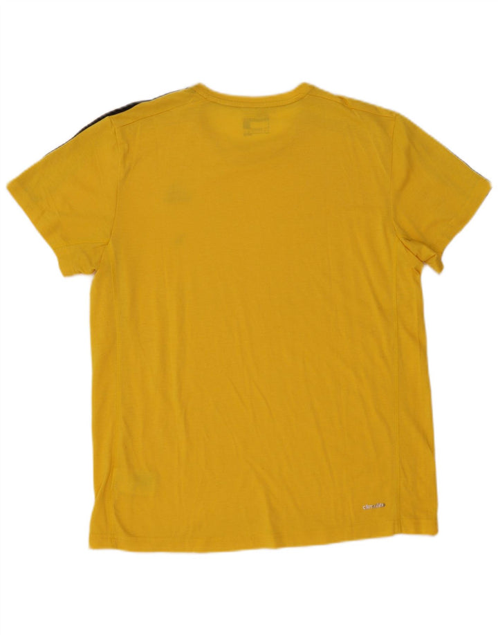 Adidas Herre Climalite T-Shirt Top Stor Gul Polyester