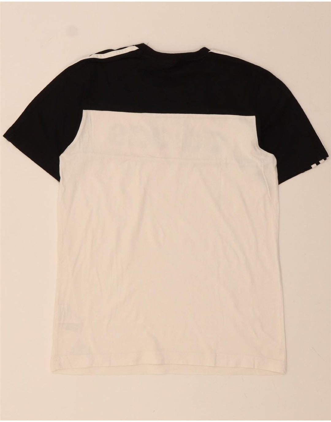 ADIDAS Mens Graphic T-Shirt Top Small White Colourblock Cotton Vintage Adidas and Second-Hand Adidas from Messina Hembry 