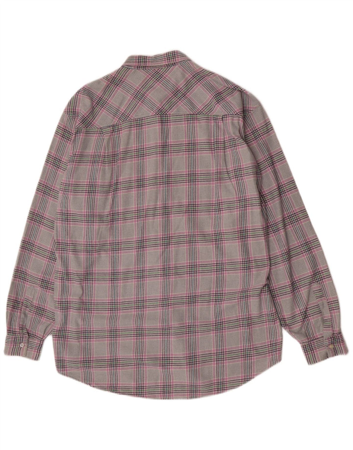 Carrera Herre Regular Fit Flanellskjorte XL Grå Plaid Bomuld