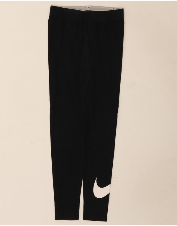 Nike Dame Grafiske Leggings UK 8 Small Black Bomuld
