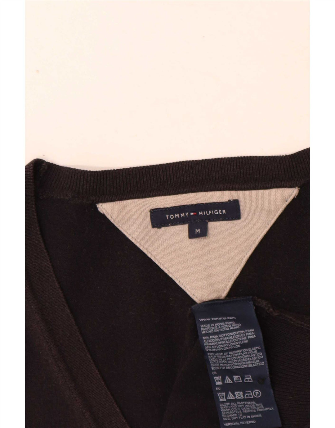 Tommy Hilfiger Dame Cardigan Sweater Medium Sort Bomuld Classic