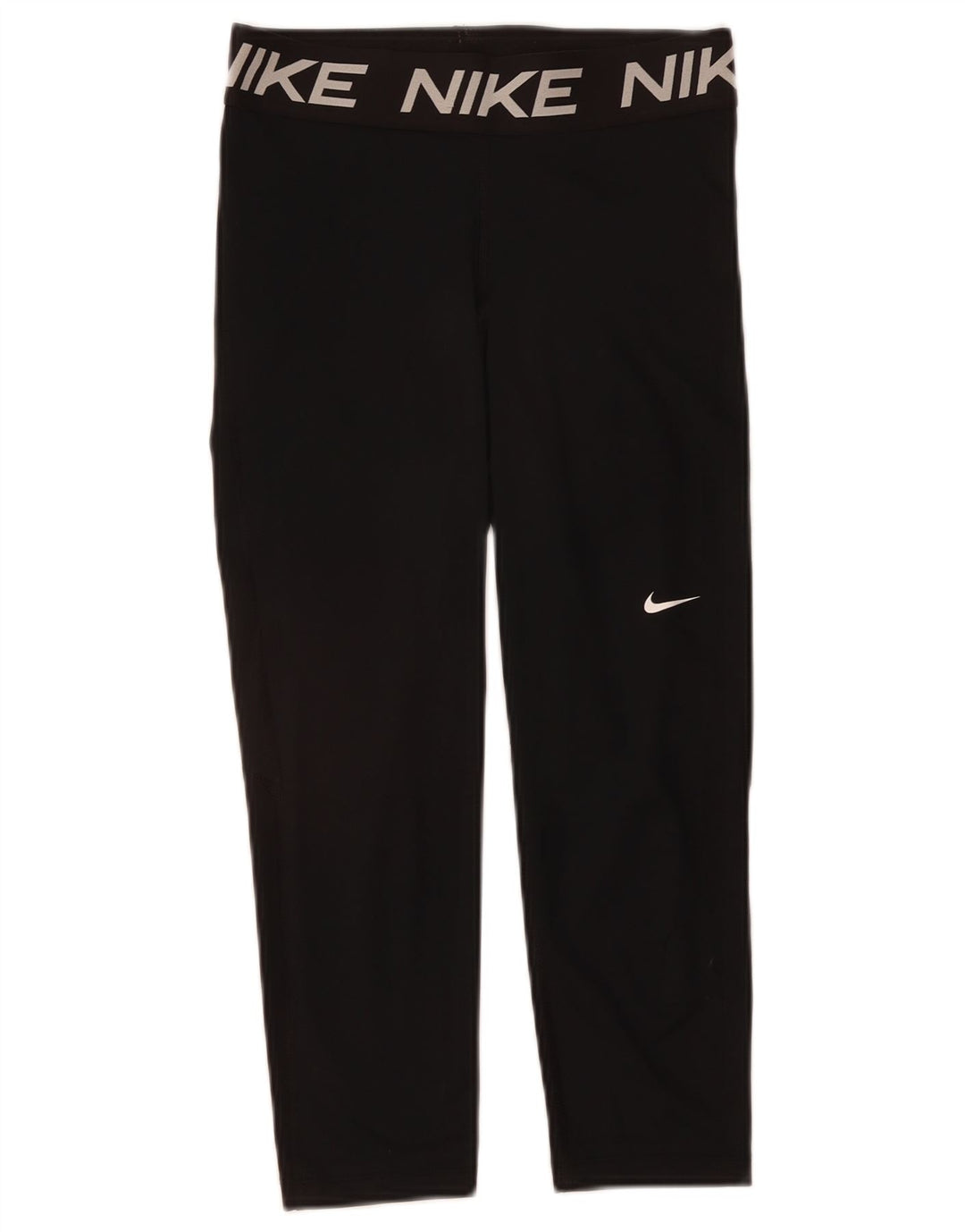NIKE Grafiske Capri Leggings til kvinder UK 12 Medium Sort Polyester