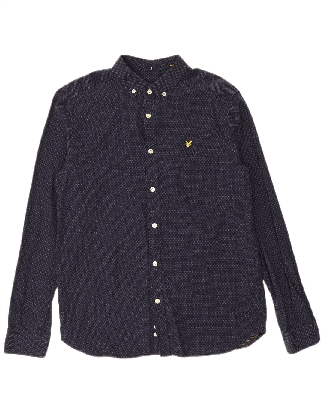LYLE & SCOTT Herreskjorte Medium Navyblå plettet bomuld