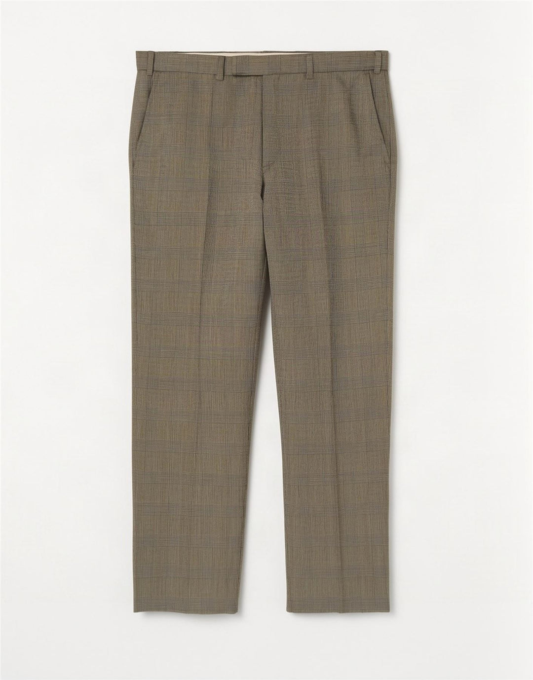 Marks & Spencer Herre lige jakkesætsbukser W36 L29 Beige ternet uld