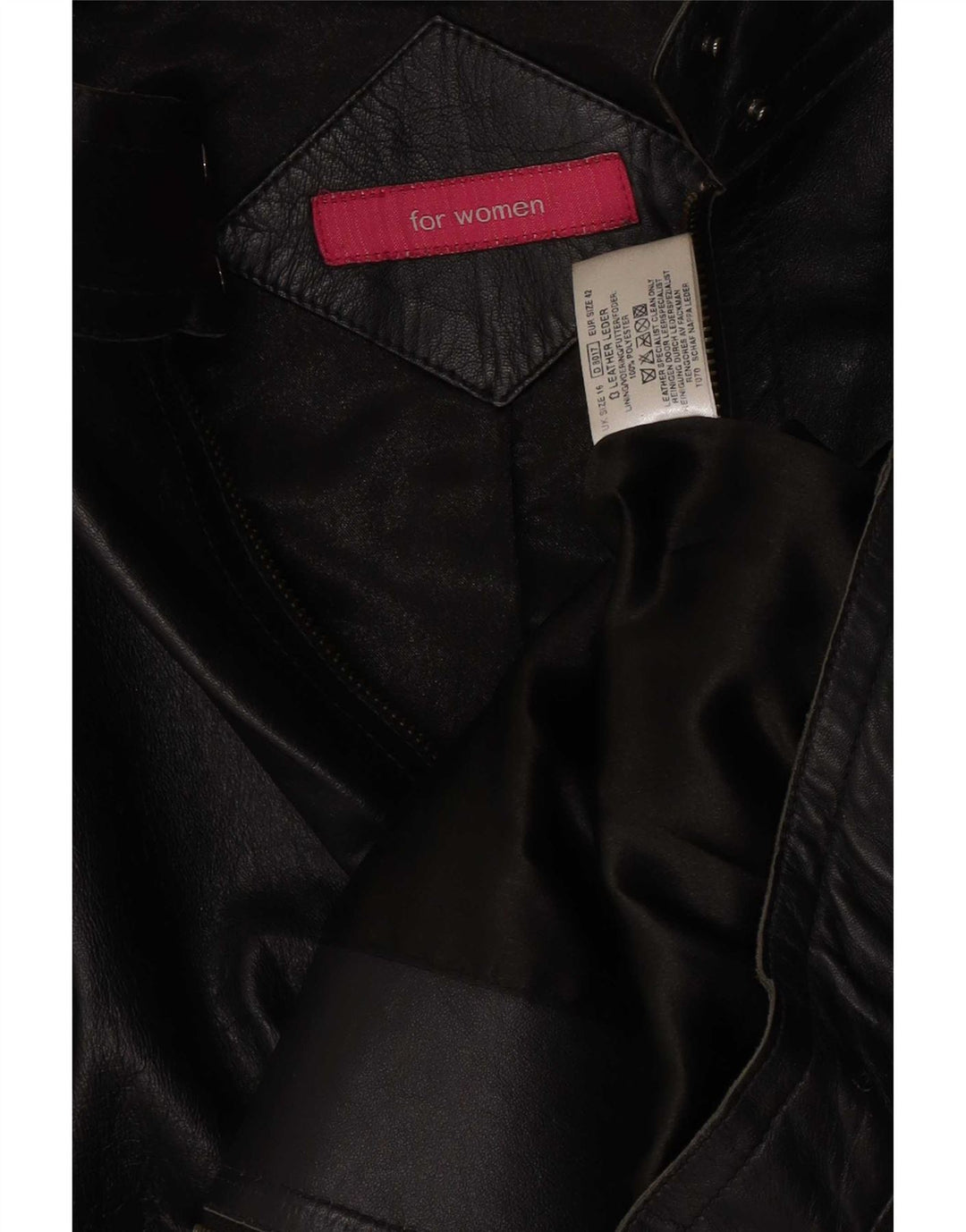 Vintage kvinders læderjakke UK 16 Large Black
