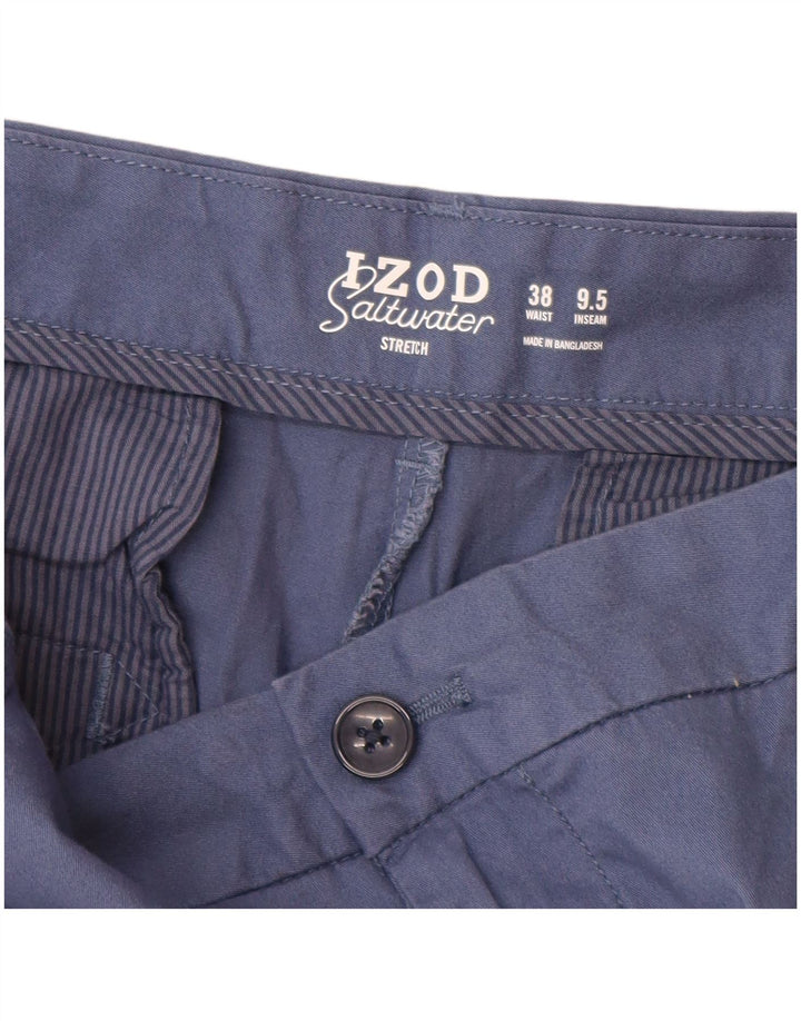 IZOD Herre Salt Water Chino Shorts W38 XL Blå Bomuld