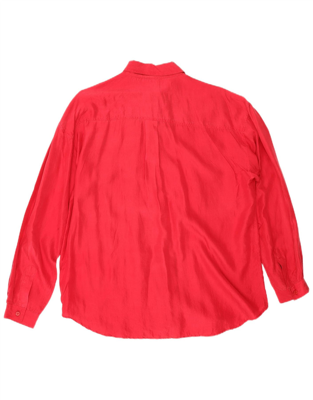 Vintage dameskjorte bluse UK 14 Medium rød silke