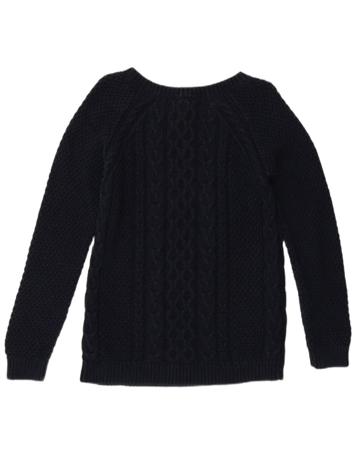 Fat Face Dame Boat Neck Jumper Sweater UK 12 Medium Navy Blue
