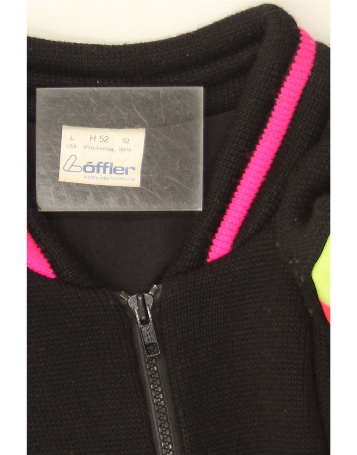 Loffler Herre Ski Jumper Sweater Stor Sort Colourblock Uld