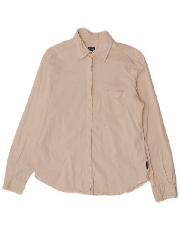 Think Pink Womens Regular Fit skjorte UK 14 Medium Off White Bomuld