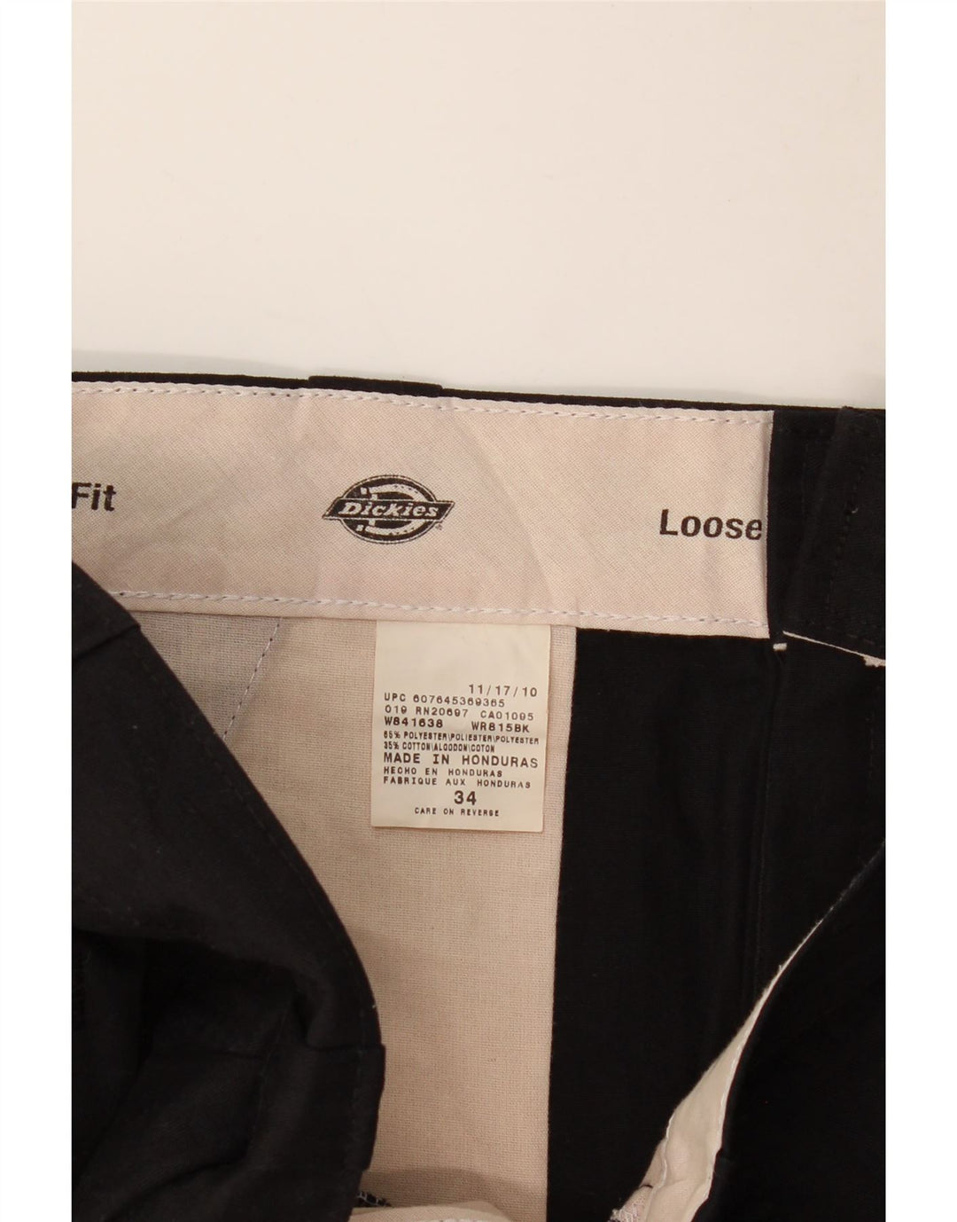 DICKIES Herre Loose Fit Cargo Shorts W34 Large Black Polyester