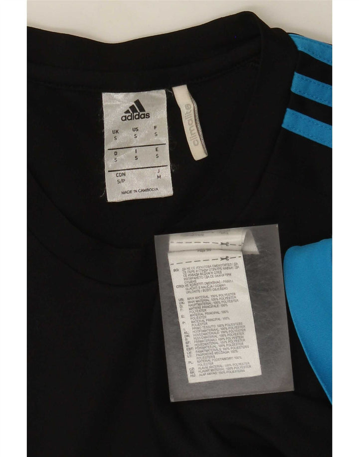 Adidas Herre Climalite T-Shirt Top Lille Sort Colourblock Polyester