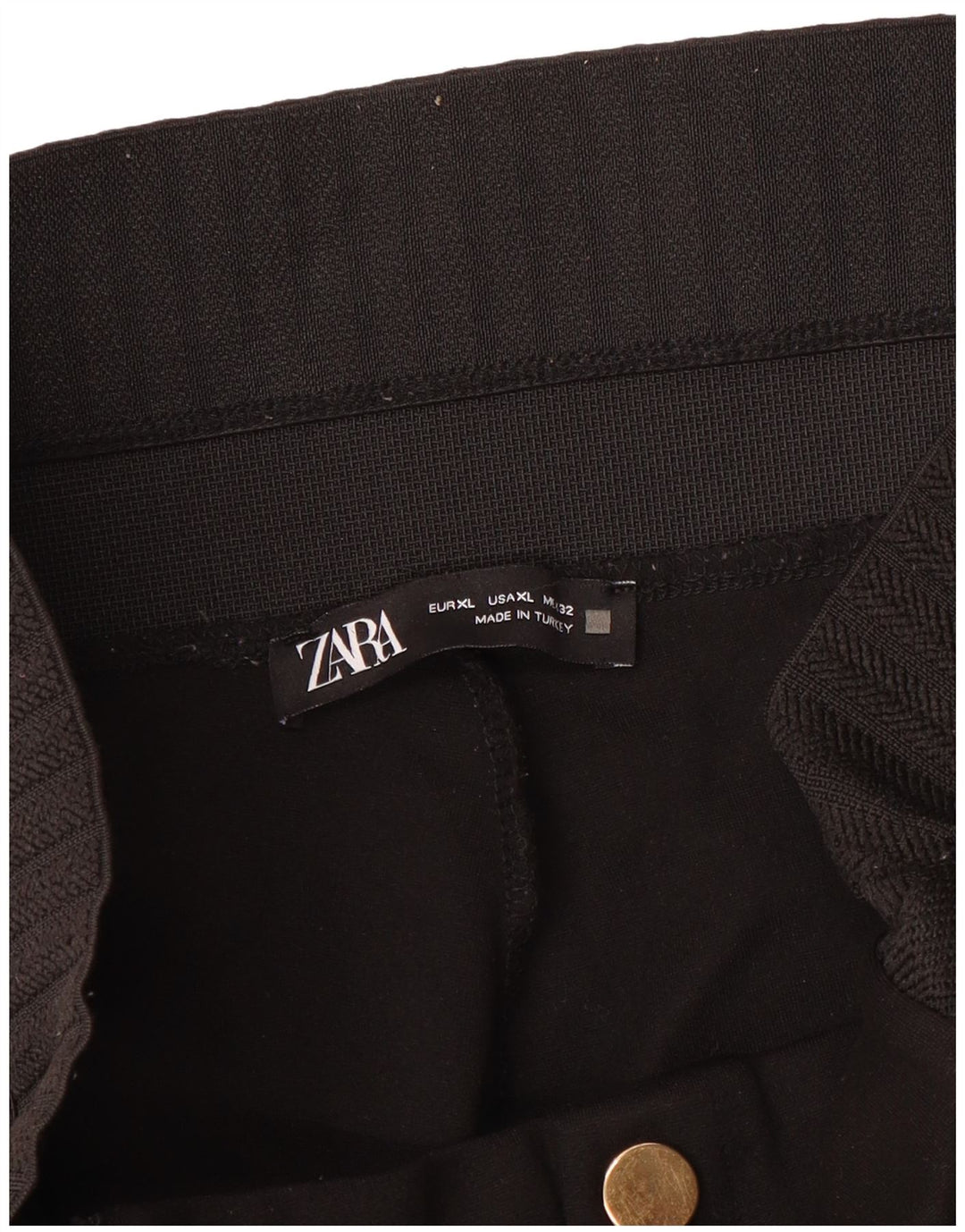 Zara Dame Slim Capri Bukser XL W36 L24 Sort