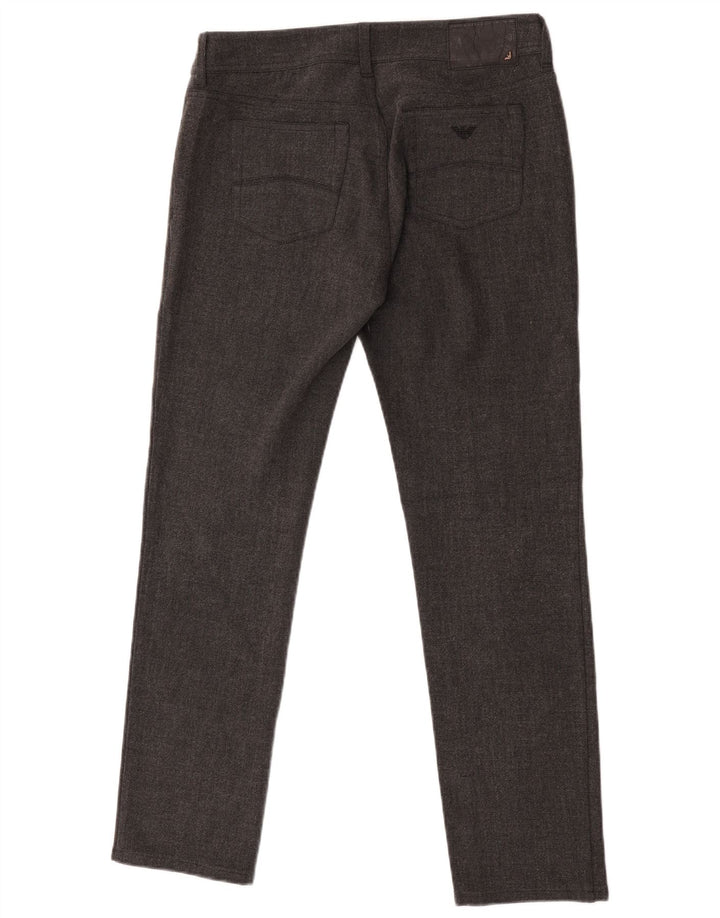 Armani Herre Slim Fit Casual Bukser W28 L29 Grå Polyester