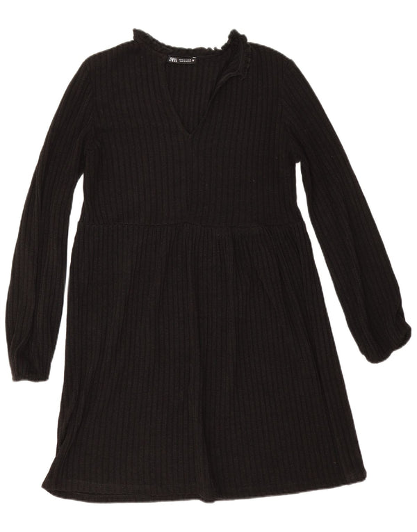Zara Dame Jumper Dress UK 10 Small Black