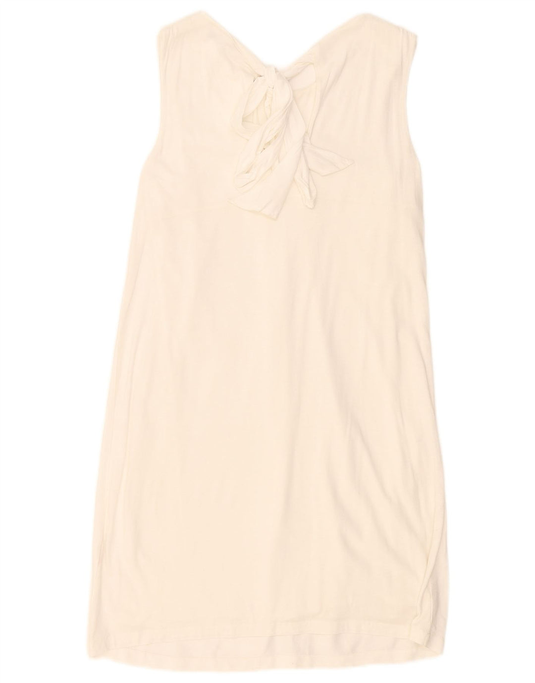 Massimo Dutti Dame Ærmeløs Regular Shift Kjole UK 10 Small White
