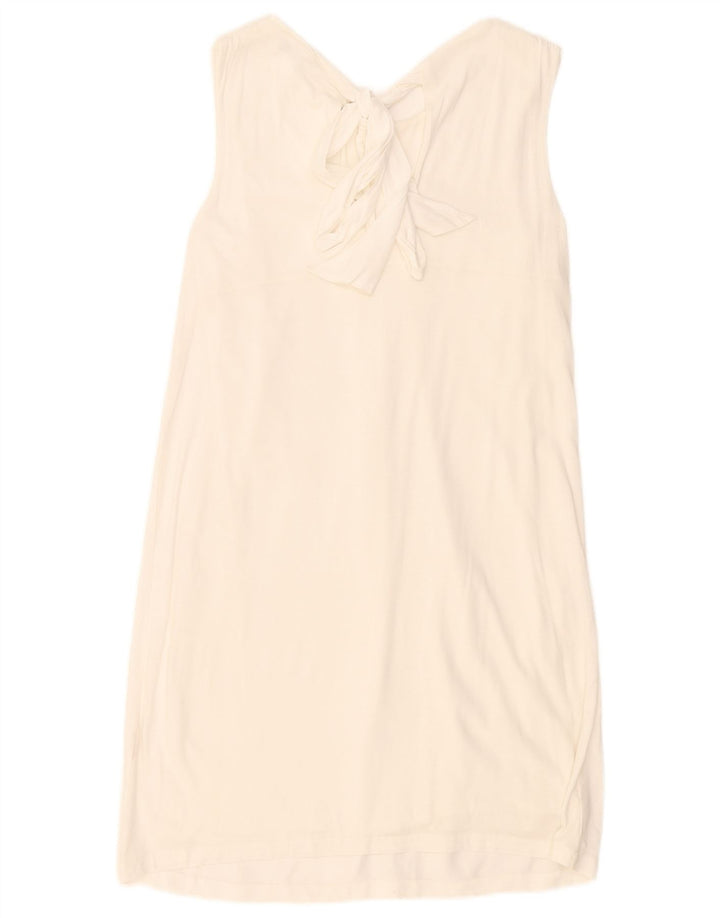 Massimo Dutti Dame Ærmeløs Regular Shift Kjole UK 10 Small White